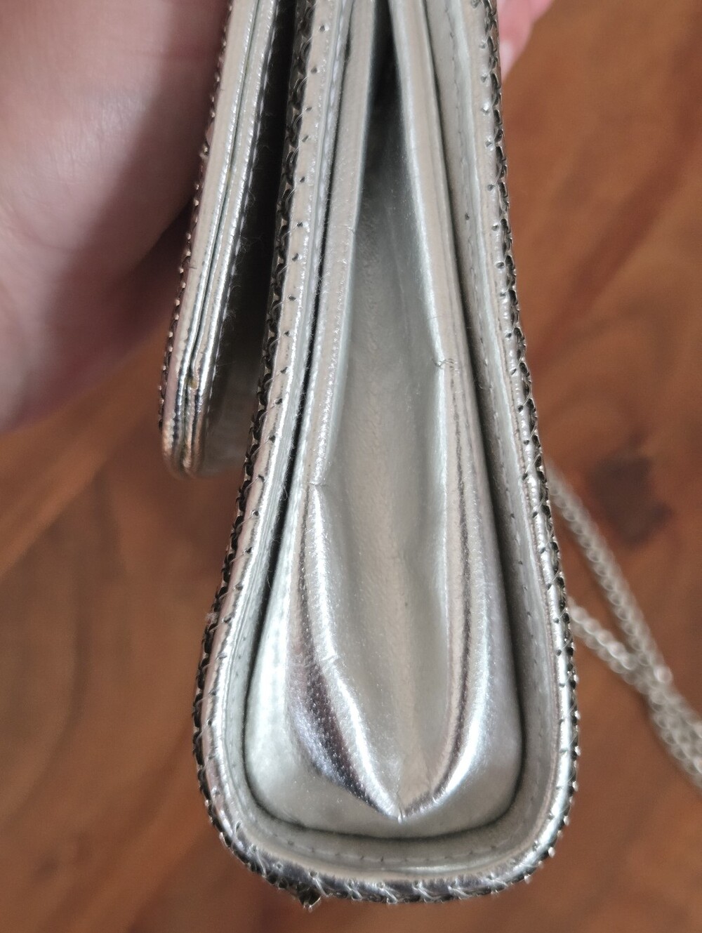 Whiting & Davis Silver Mesh Chain Clutch - Silver - Picture 4 of 8